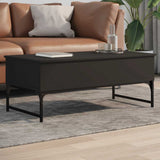 Coffee Table Black 100x50x40 cm Engineered Wood and Metal 845376