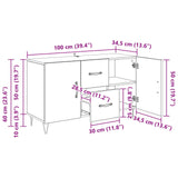 Sideboard Artisan Oak 100 x 36 x 60 cm Engineered Wood 882470