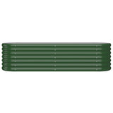 Garden Raised Bed Galvanised Steel 152x40x36 cm Green 318868