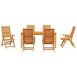 Garden Dining Set Folding 7 pcs Brown Solid Acacia Wood 3375634