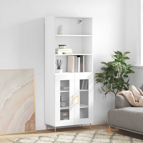 Highboard White 69.5x34x180 cm Engineered Wood 3189301