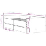 Bed Frame with Drawers without Mattress Brown Oak 100x200 cm 3207342
