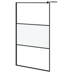 ZNTS Walk-in Shower Wall with Shelf Black 115x195 cm ESG Glass&Aluminium 3185483