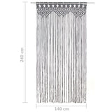 ZNTS Macrame Curtain Anthracite 140x240 cm Cotton 323995