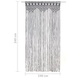 Macrame Curtain Anthracite 140x240 cm Cotton 323995