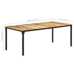 ZNTS Dining Table 200x100x76 cm Rough Mango Wood 321976