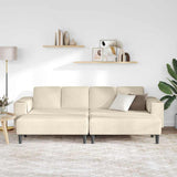 Fabric Sofa with Cushion Cream 208 cm Corduroy fabric 3335133