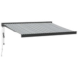Retractable Awning Anthracite and White 3.5x2.5 m Fabric&Aluminium 3216139