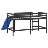 ZNTS Kids' Loft Bed without Mattress with Slide Black 80x200 cm 835906