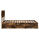 Bed Frame with Drawer Smoked Oak 135 x 190 cm Engineer Wood 3409856