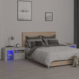 ZNTS Bedside Cabinets 2 pcs with LED Lights Concrete Grey 70x36.5x40 cm 3152773