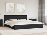 Bed Frame with Drawer Black 200 x 200 cm Engineer Wood 3409427