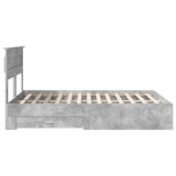 Bed Frame Concrete Grey 140 x 200 cm Engineered Wood 3409990