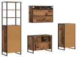 Bathroom Furniture Set with Drawer Old Wood Engineered Wood 3403056