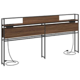 Storage Headboard with Shelf Brown oak 200 cm Engineered wood 859664