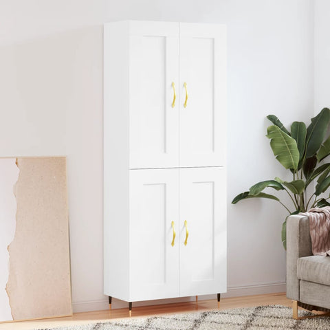 Highboard White 69.5x34x180 cm Engineered Wood 3199665