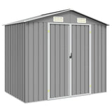Garden Shed Grey 205x129x183 cm Galvanised Steel 46298