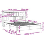 Bookcase Bed without Mattress 180x200cm Super King Solid Wood Pine 3322425