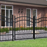 ZNTS Fence Gate with Spear Top Black 103x150 cm Powder-coated Steel 151090