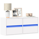 TV Wall Cabinet with LED Lights White 100x31x45 cm 852292