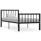 284568 Bed Frame without Mattress Black Metal 90x200 cm