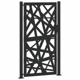 Garden Gate Black 100x175 cm Steel Light Design 4100952