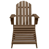 Garden Chair with Ottoman Wood Brown 45701