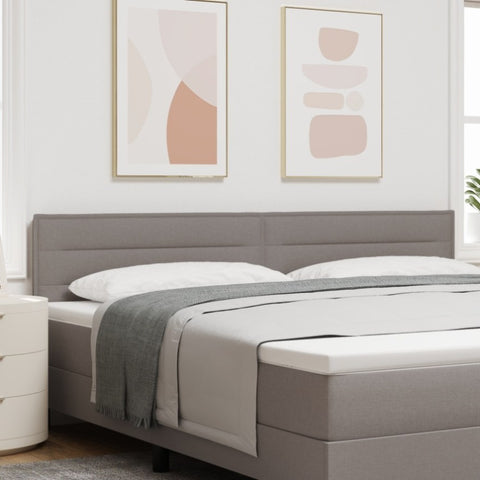 ZNTS LED Headboard Lines Design Taupe 200 cm Fabric 3338010