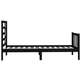 Bed Frame without Mattress Black 100x200 cm Solid Wood Pine 3107607