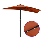 Garden Parasol Terracotta 294 x 150 x 224 cm 42003272