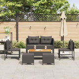 Garden Sofa Set 6 pcs Black Poly Rattan 4104700