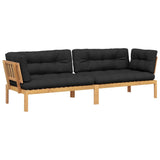 ZNTS Garden Pallet Corner Sofas 2 pcs with Cushions Solid Wood Acacia 3209352