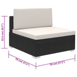 Patio Furniture Black Poly Rattan Large Removable Covers 41269
