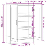 Vitrine Cabinet Concrete Grey 82.5x30.5x115 cm Engineered Wood 802754