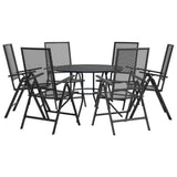 Reclining Garden Chair Set 7 pcs Anthracite Powder-coated Steel 3283763