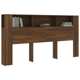 Headboard Cabinet Brown Oak 200x18.5x104.5 cm 817281