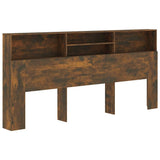 Headboard Cabinet Smoked Oak 220x19x103.5 cm 817261