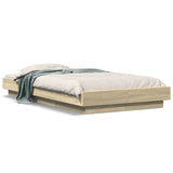 Bed Frame with LED Lights without Mattress Sonoma Oak 90x190cm 3281149