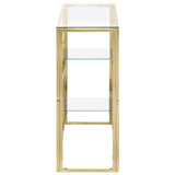 Console Table Gold Stainless Steel and Tempered Glass 350010