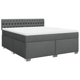 Box Spring Bed with Mattress Dark Grey 180x200 cm Fabric 3285975