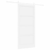 Sliding Door White 93 x 202 cm Solid Pine Wood 3333263