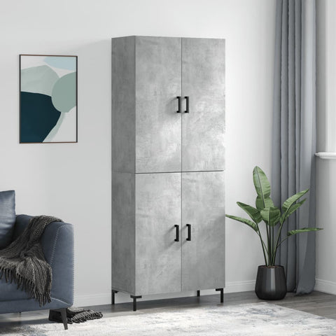 Highboard Concrete Grey 69.5x34x180 cm Engineered Wood 3195679