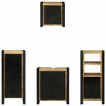 Bathroom Furniture Set with Shelf 4 pcs Brown Solid Mango Wood 3305654