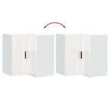 Kitchen Wall Corner Cabinet Porto High Gloss White Engineered Wood 854099