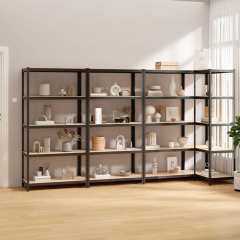 5-Layer Shelves 4 pcs Anthracite Steel&Engineered Wood 3154178