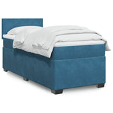 Box Spring Bed with Mattress Dark Blue 90x200 cm Velvet 3286208