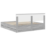 Bed Frame with Drawer Grey Sonoma 180 x 200 cm Engineer Wood 3407961