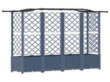 Raised Bed with Trellis and Roof Grey 204 x 40 x 141 cm PP 42032562