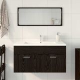 Bathroom Furniture Set 2 pcs Black Oak Engineered wood 863138