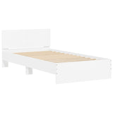 Bed Frame without Mattress with Headboard White 100x200 cm 838617